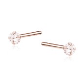 Cercei argint placati cu aur roz cu piatra roz 3mm DiAmanti 1CO3ERG_MO-DIA